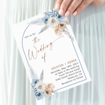 Rustic Boho Dusty Blue Blommigt Arch Bröllop