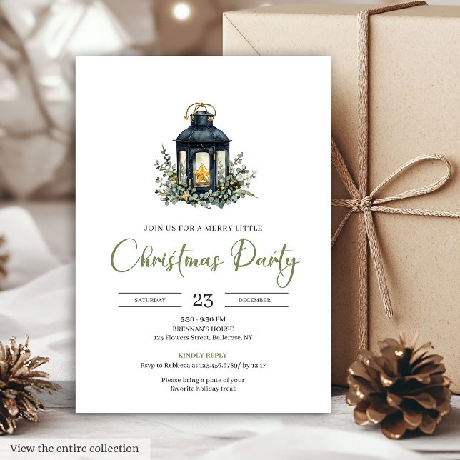 Rustic Boho Earthy Neutral Christmas Dinner Party  Inbjudningar (Rustic Boho Earthy Neutral Christmas Dinner Party Card)