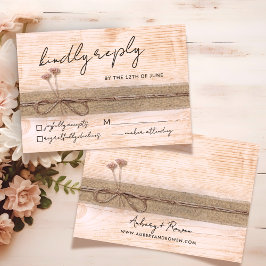 Rustic Boho Eco Wood  Wildblomma Bröllop OSA Kort