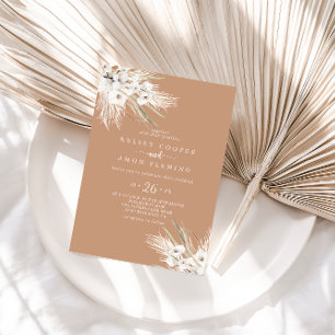 Rustic Boho Elegant Blommigt Avslappnad Bröllop Inbjudningar