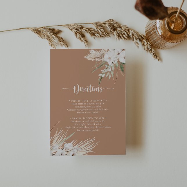Rustic Boho Elegant Blommigt Bröllop Directions Tilläggskort (Skapare uppladdad)