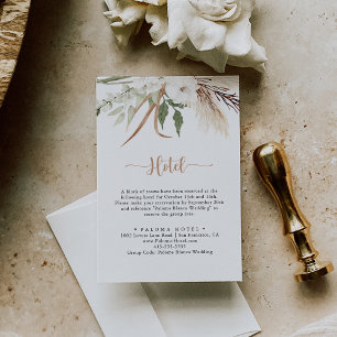 Rustic Boho Elegant Blommigt Bröllop Hotel Tilläggskort