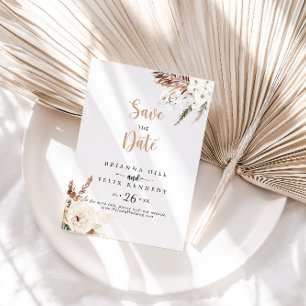 Rustic Boho Elegant Blommigt Bröllop Spara Datumet