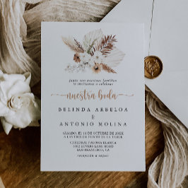 Rustic Boho Elegant Blommigt Nuestra Boda Bröllop Inbjudningar