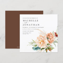 Rustic Boho Fall Flowers Bröllopsinbjudan Inbjudningar