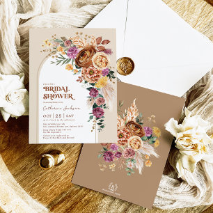 Rustic Boho Fall Garden Blommigt Möhippa Inbjudningar
