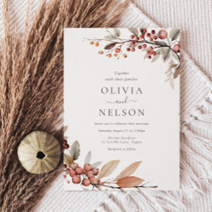 Rustic Boho Fall Wedding Inbjudningar