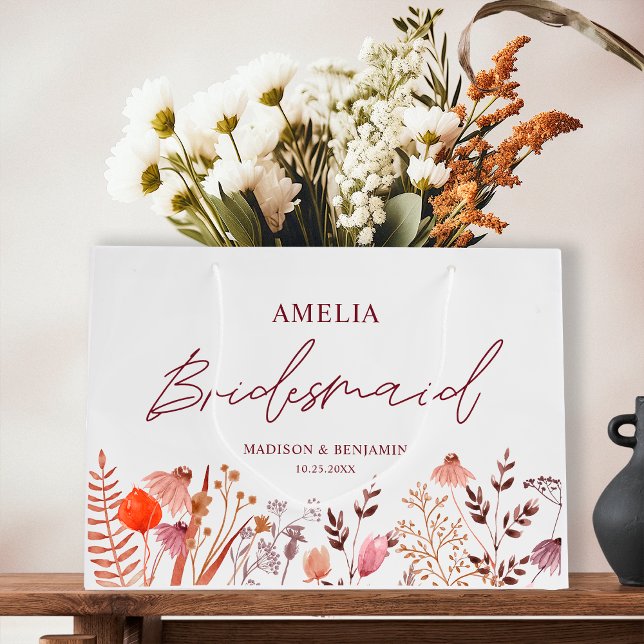 Rustic Boho Fall Wildblommor Bridesmaid Bröllop (Skapare uppladdad)