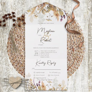 Rustic Boho Fall Wildblommor White Middag