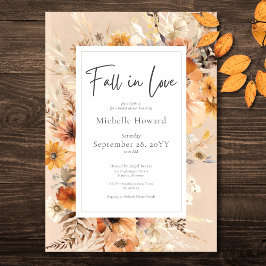 Rustic Boho faller i Kärlek Rust Blommigt Möhippa Inbjudningar