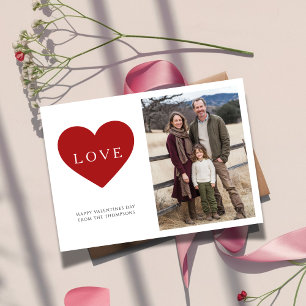 Rustic Boho Family Photo Kärlek Valentine Hälsning Julkort
