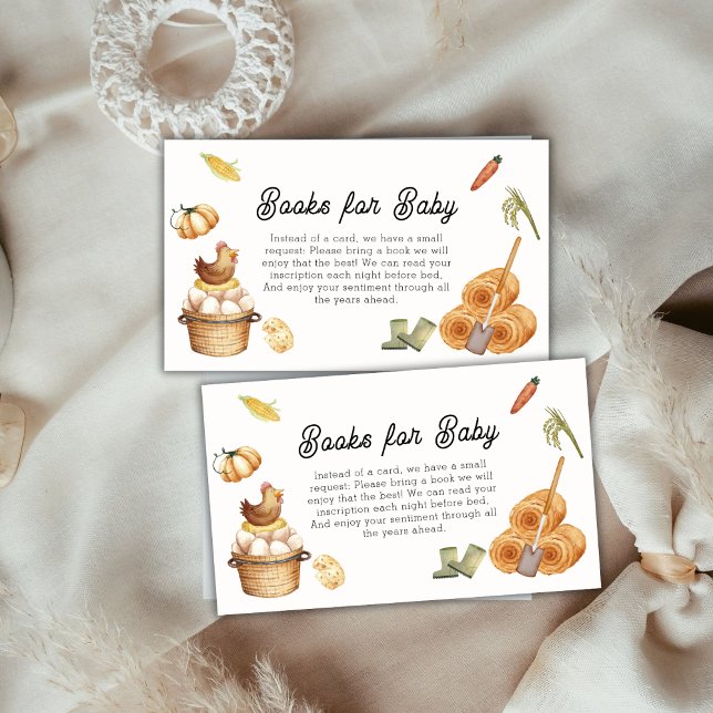 Rustic Boho Farm Chicken Bokar for Baby Shower Tilläggskort (Rustic Boho Farm Chicken Books for Baby Shower Enclosure Card)