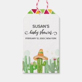 Rustic Boho Fiesta Cactus Taco "Bout A Baby Shower Presentetikett