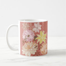 Rustic Boho Floral Pattern Kaffemugg