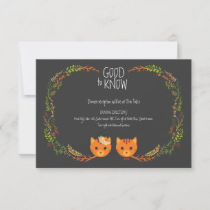 Rustic Boho Forest Cats bröllopsinbjudan Inbjudningar