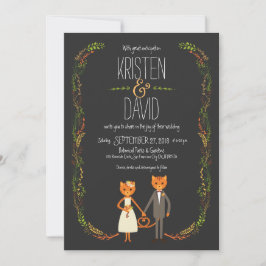 Rustic Boho Forest Cats bröllopsinbjudan Inbjudningar