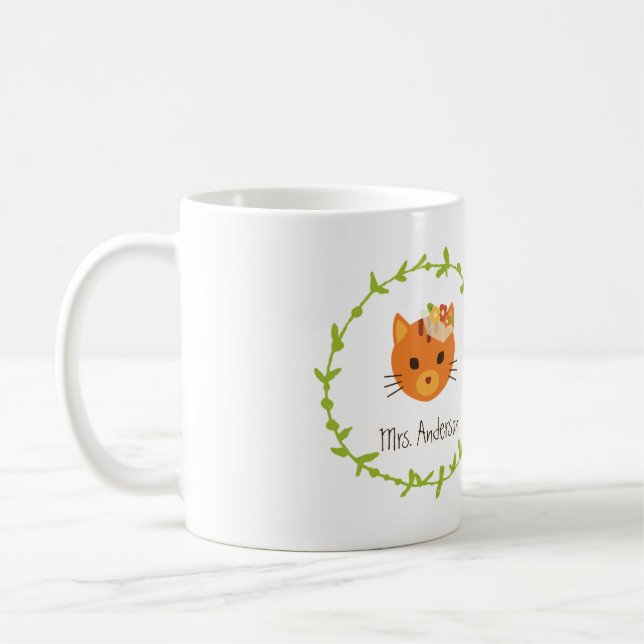 Rustic Boho Forest Cats bröllopsinbjudan Kaffemugg (Vänster)