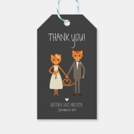 Rustic Boho Forest Cats bröllopsinbjudan Presentetikett