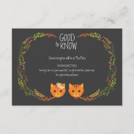 Rustic Boho Forest Cats bröllopsinbjudan Tilläggskort