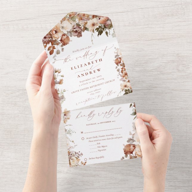 Rustic Boho Garden Flowers Bröllop (Avrivbar del)