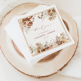 Rustic Boho Garden Flowers Bröllop Napkins Pappersservett