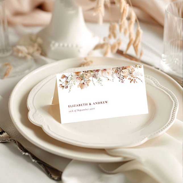 Rustic Boho Garden Flowers Bröllop Placeringskort (Skapare uppladdad)