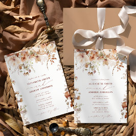 Rustic Boho Garden Flowers Bröllop QR-kod Inbjudningar