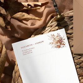 Rustic Boho Garden Flowers Bröllop Returadress Etikett