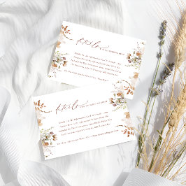 Rustic Boho Garden Flowers Bröllop Tilläggskort