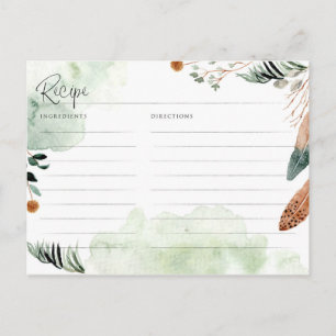 Rustic Boho Greenery Möhippa Recipe Vykort