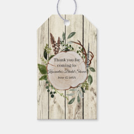 Rustic Boho Greenery Möhippa Tack Presentetikett