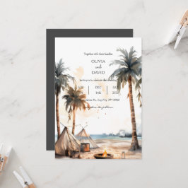 Rustic Boho Handflatan Kustlandskapsbäckenet Beach Inbjudningar