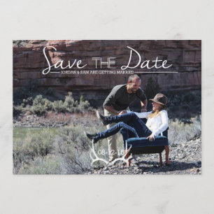 Rustic & Boho Hjorthorn Spara Datum Foto Inbjudningar