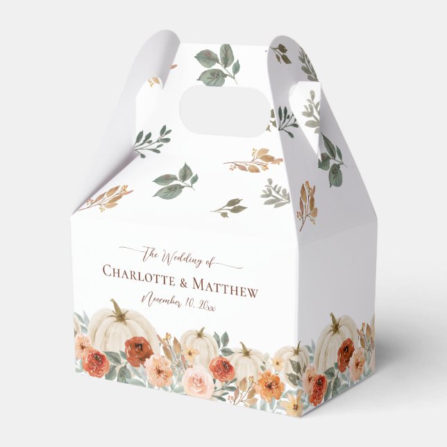 Rustic Boho hösten Bröllop Presentaskar (Framsidan Sidan)