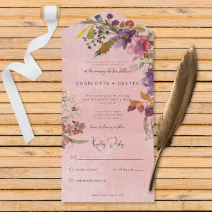 Rustic Boho Jewel Tone Blommigt Rosa No Middag