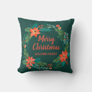 Rustic boho Klassisk julkranssepoesi Kudde