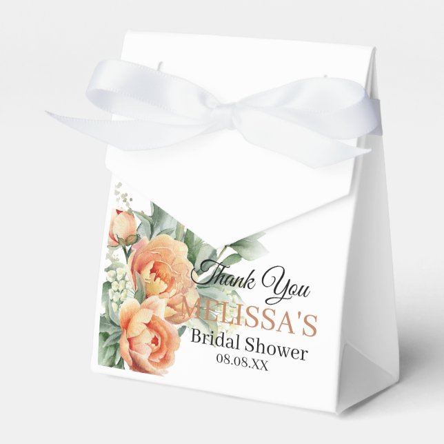 Rustic boho korallblommor Greenery tack Presentaskar (Framsidan Sidan)