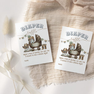 Rustic Boho Land Boy Shower diaper raffle Tilläggskort