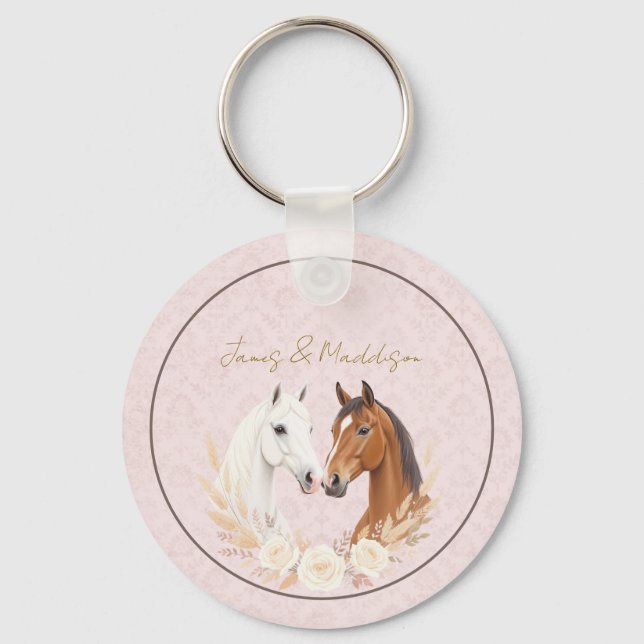 Rustic Boho Landsbyggsbröllop Nyckelring (Framsida)