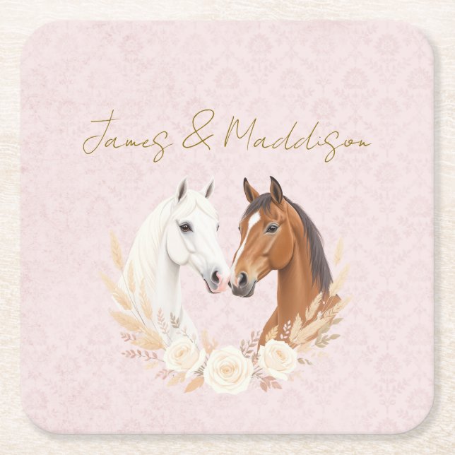 Rustic Boho Landsbyggsbröllop Underlägg Papper Kvadrat (Framsidan)