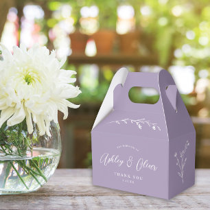 Rustic Boho Lavender Lila Wildblomma Bröllop Presentaskar