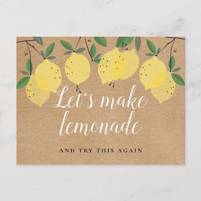Rustic Boho Lemons ändrar händelsen för uppskjutet Vykort (Framsida)