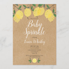 Rustic Boho Lemons Baby Sprinkle Inbjudningar