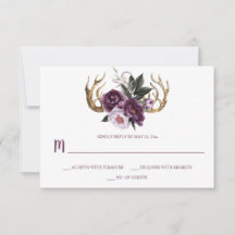 Rustic Boho Lila Plum Rosa Peonies Antlers