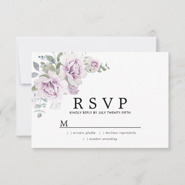 Rustic Boho Lila Ro Blommigt Quinceanera OSA Kort (Framsida)