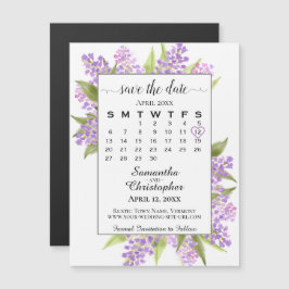 Rustic Boho Lilacs Calendar Spara datum magneter