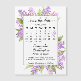 Rustic Boho Lilacs Calendar Spara datum magneter