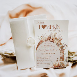 Rustic Boho Little Pumpkin Fall Baby Shower Inbjudningar