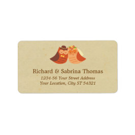 Rustic Boho Lovebird Uggla par Bröllop Adressetikett