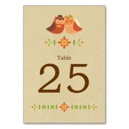 Rustic Boho Lovebird Uggla par Bröllop Bordsnummer